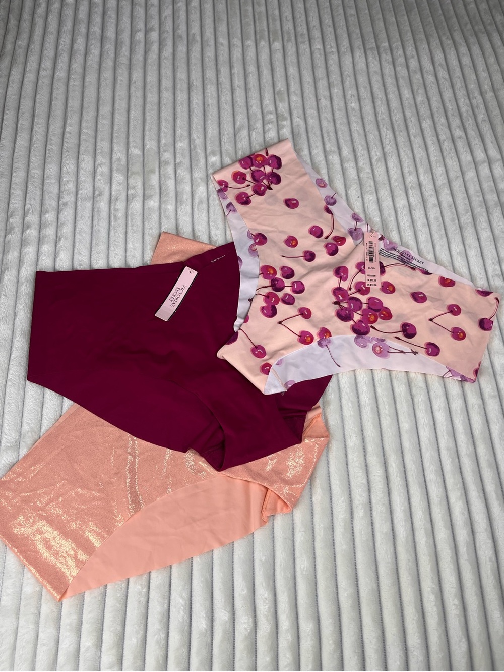 Victoria’s Secret Pink Cherry Print & Berry Seamless Hipster Panties Size XL NWT